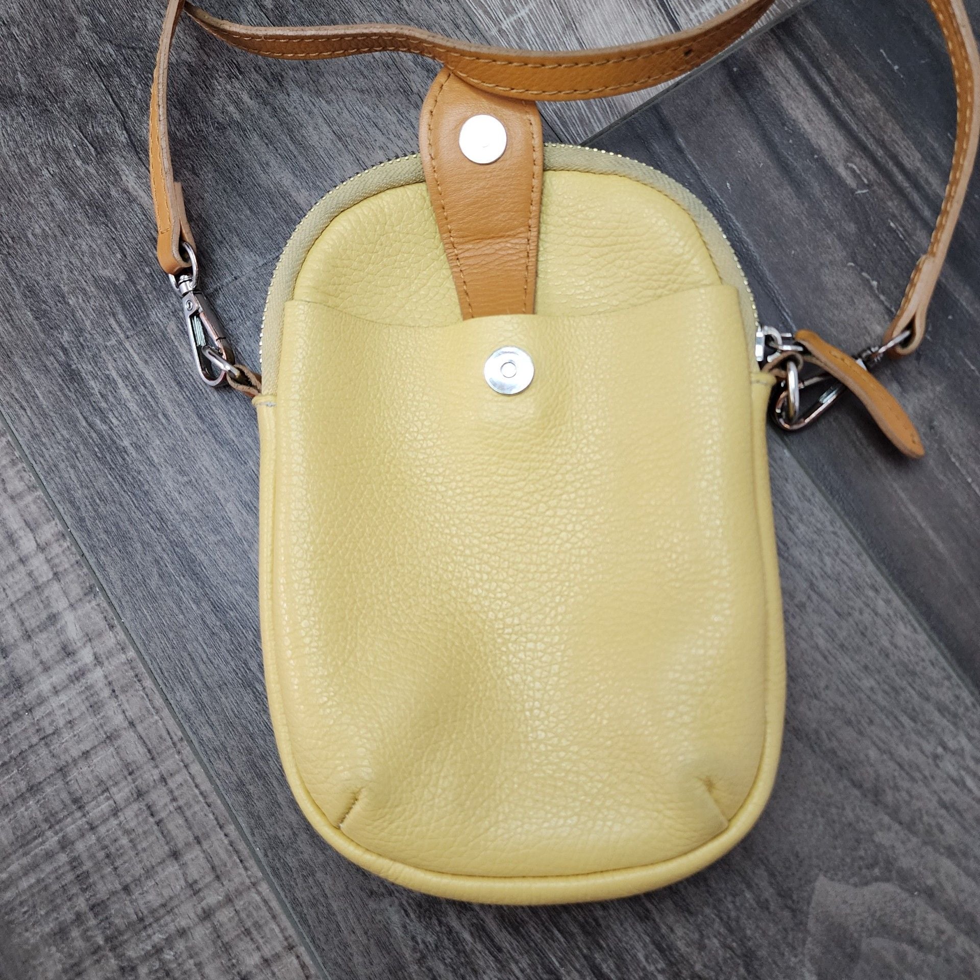 Divina Firenze Fine Top Leather Art. Amanda Crossbody Purse Golden Miele Italy 6