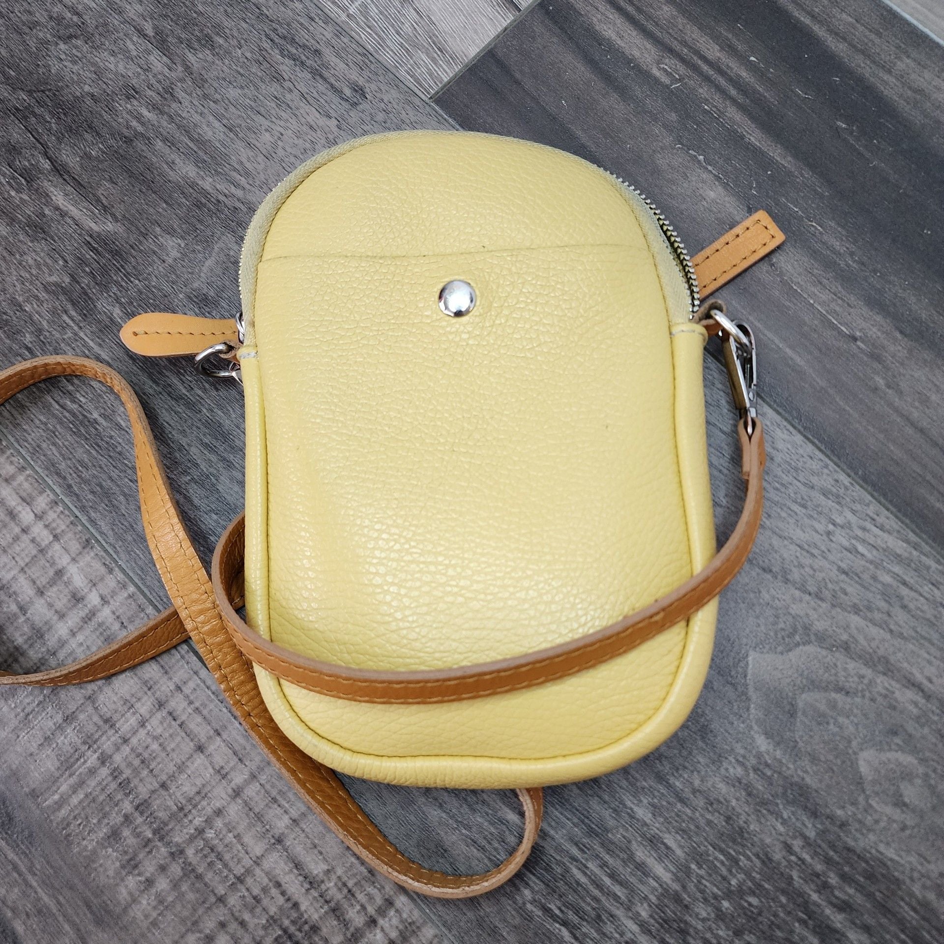 Divina Firenze Fine Top Leather Art. Amanda Crossbody Purse Golden Miele Italy 9