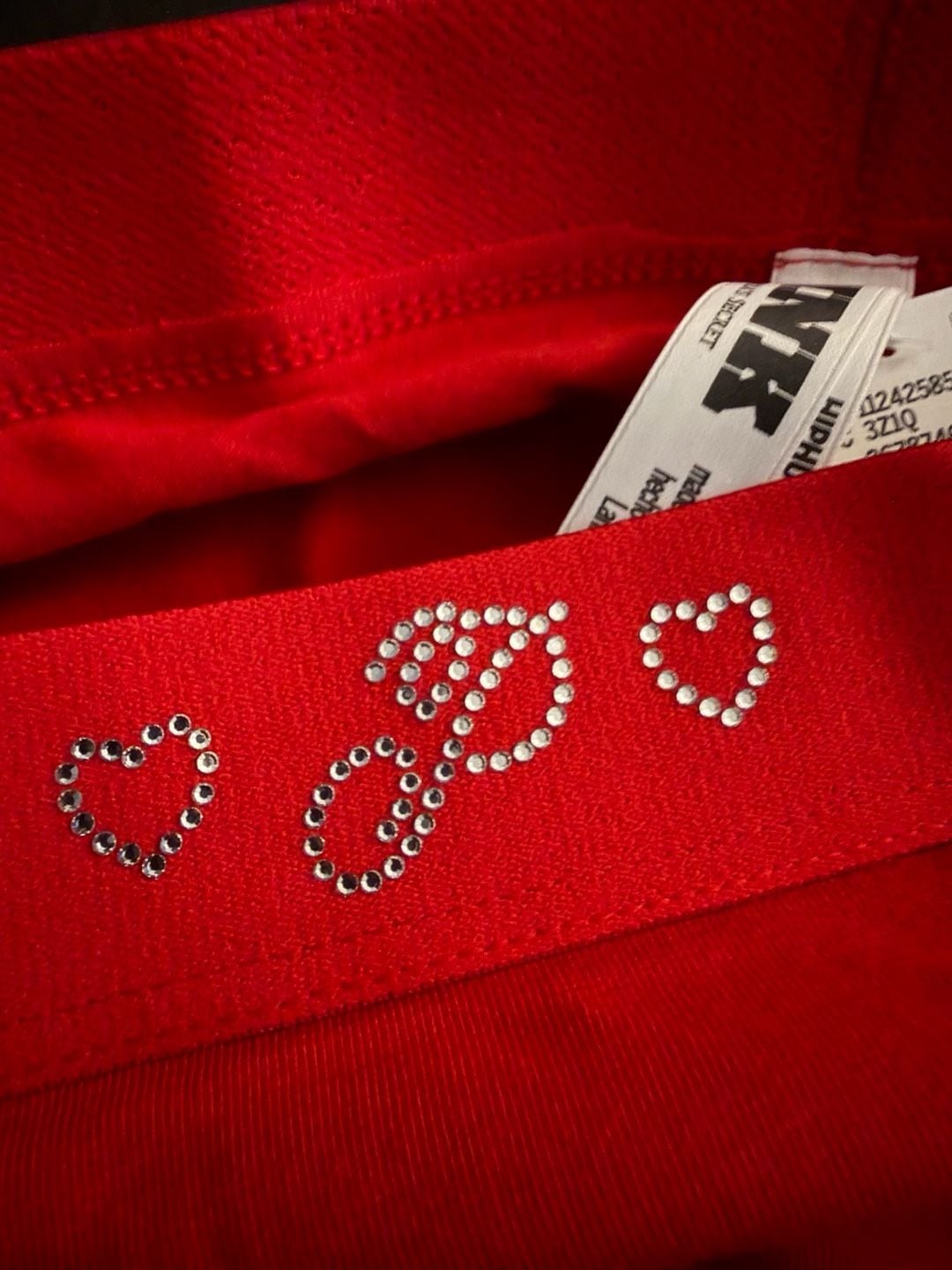 Victoria's Secret PINK Cotton Hiphugger Panty with Red Heart Rhinestones 5