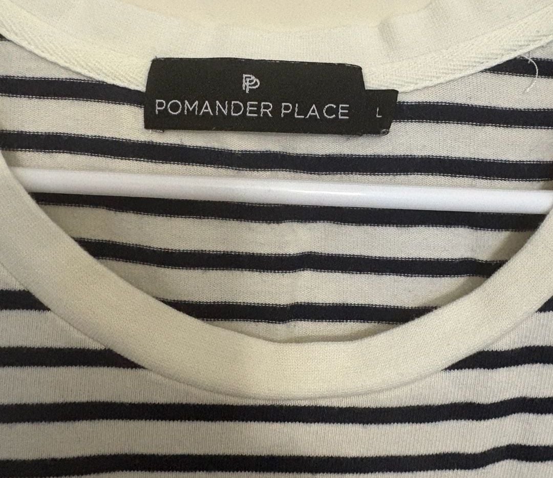 Pomander Place Striped Puff Sleeve Long Sleeve Top, Size L 3