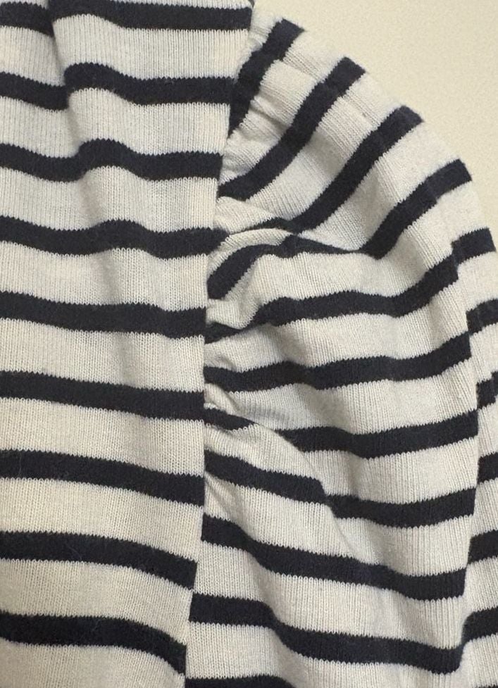 Pomander Place Striped Puff Sleeve Long Sleeve Top, Size L 4