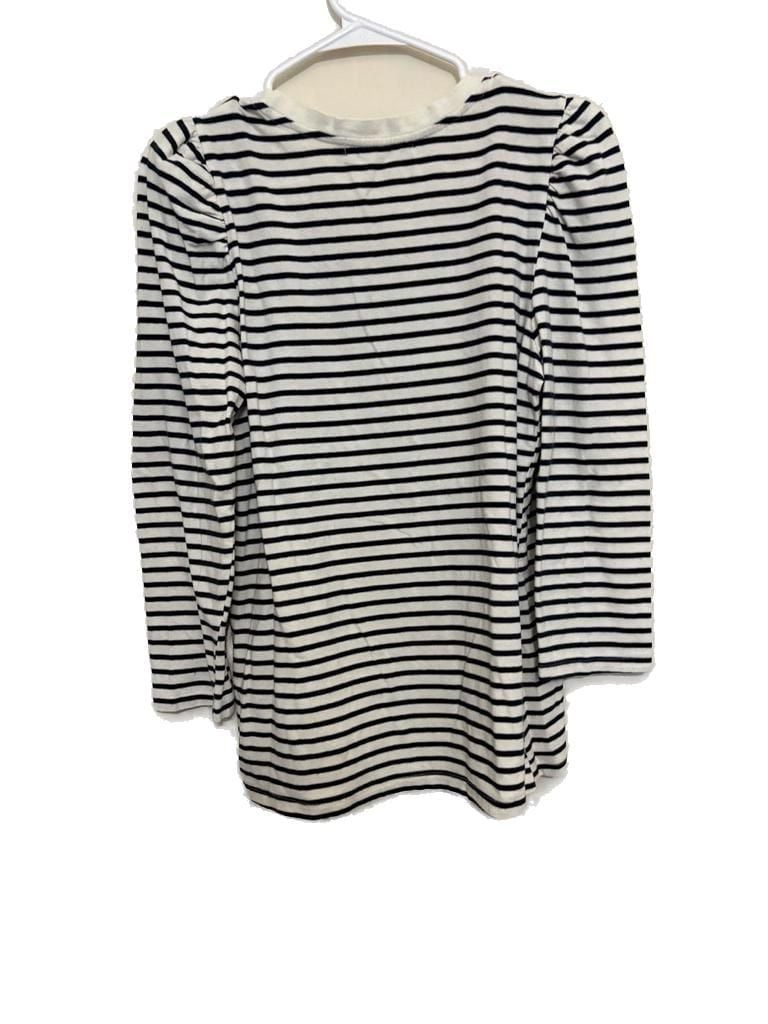 Pomander Place Striped Puff Sleeve Long Sleeve Top, Size L 5