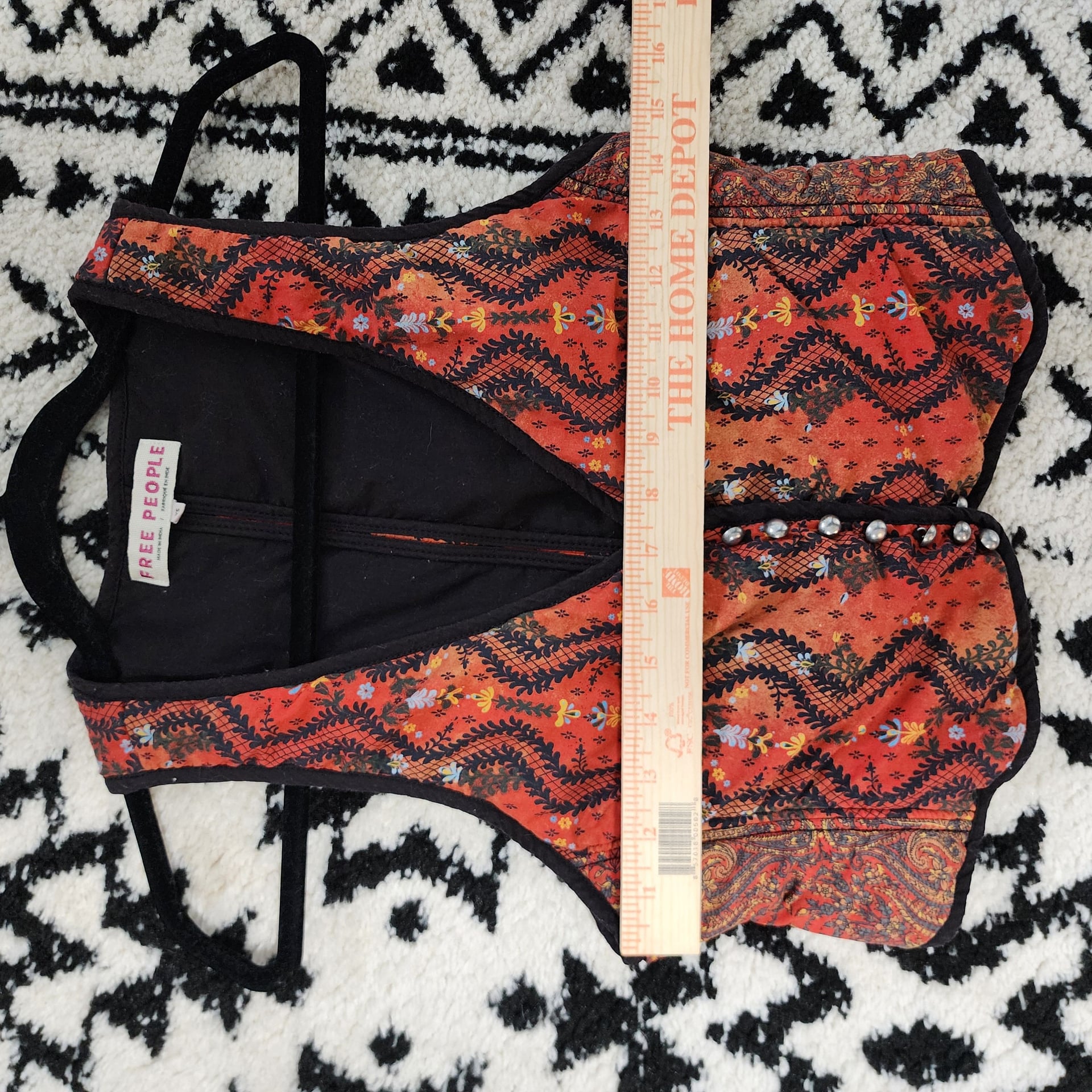 Free People Little Bit of Love Quilted Paisley Vest XS 7