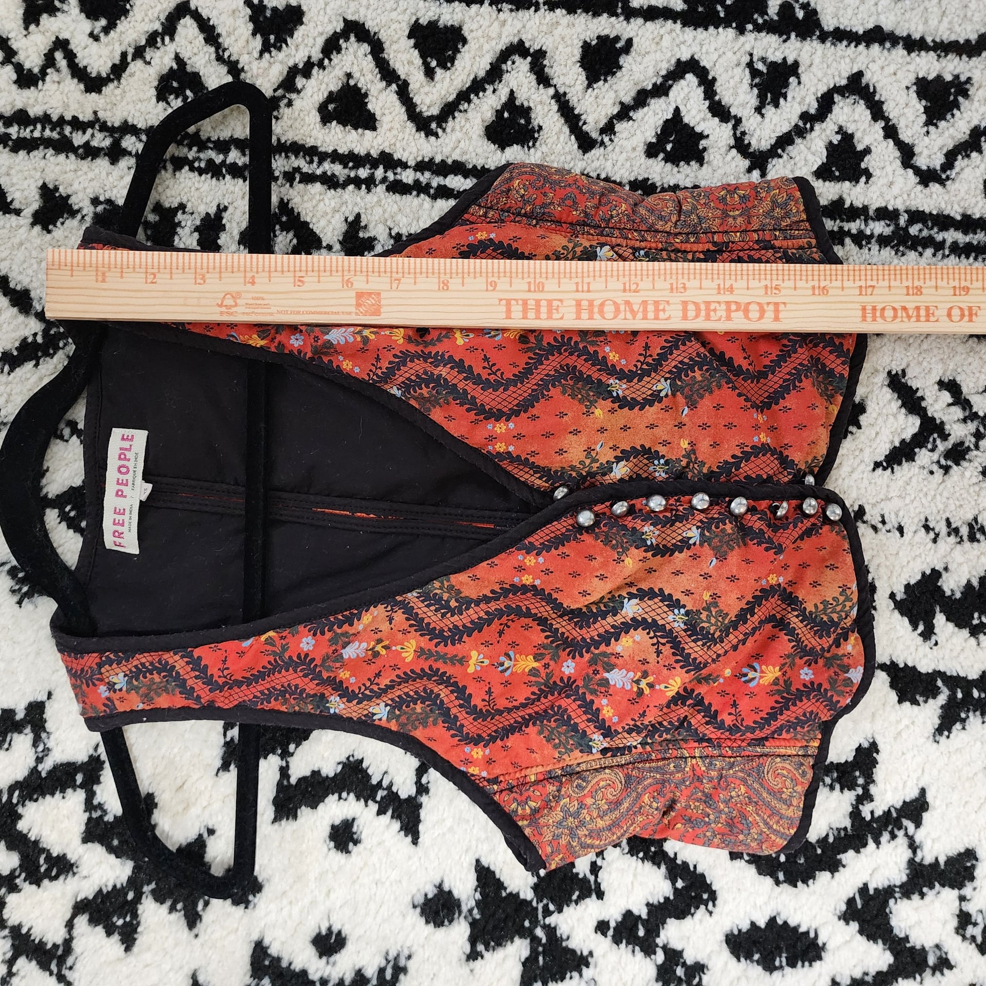Free People Little Bit of Love Quilted Paisley Vest XS 8