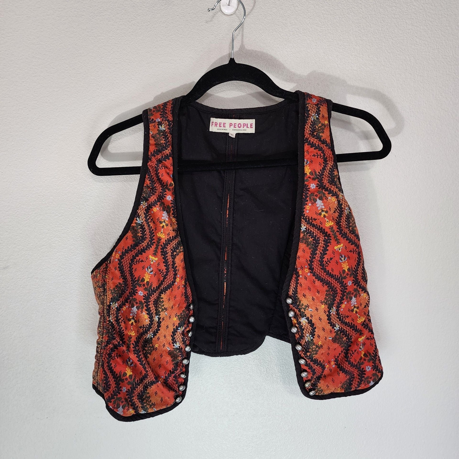 Free People Little Bit of Love Quilted Paisley Vest XS 9