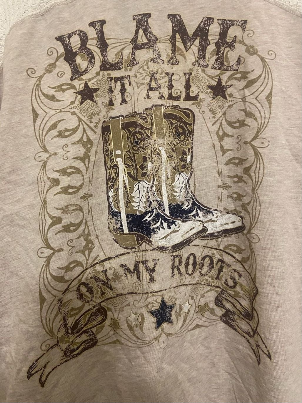 Sable Sky Blame It All On My Roots Graphic Long Sleeve Top Size L 5