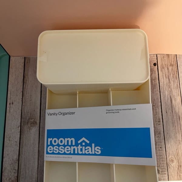 Room Essentials Cream Vanity Organizer, 4.7" x 7.8" x 11.8"