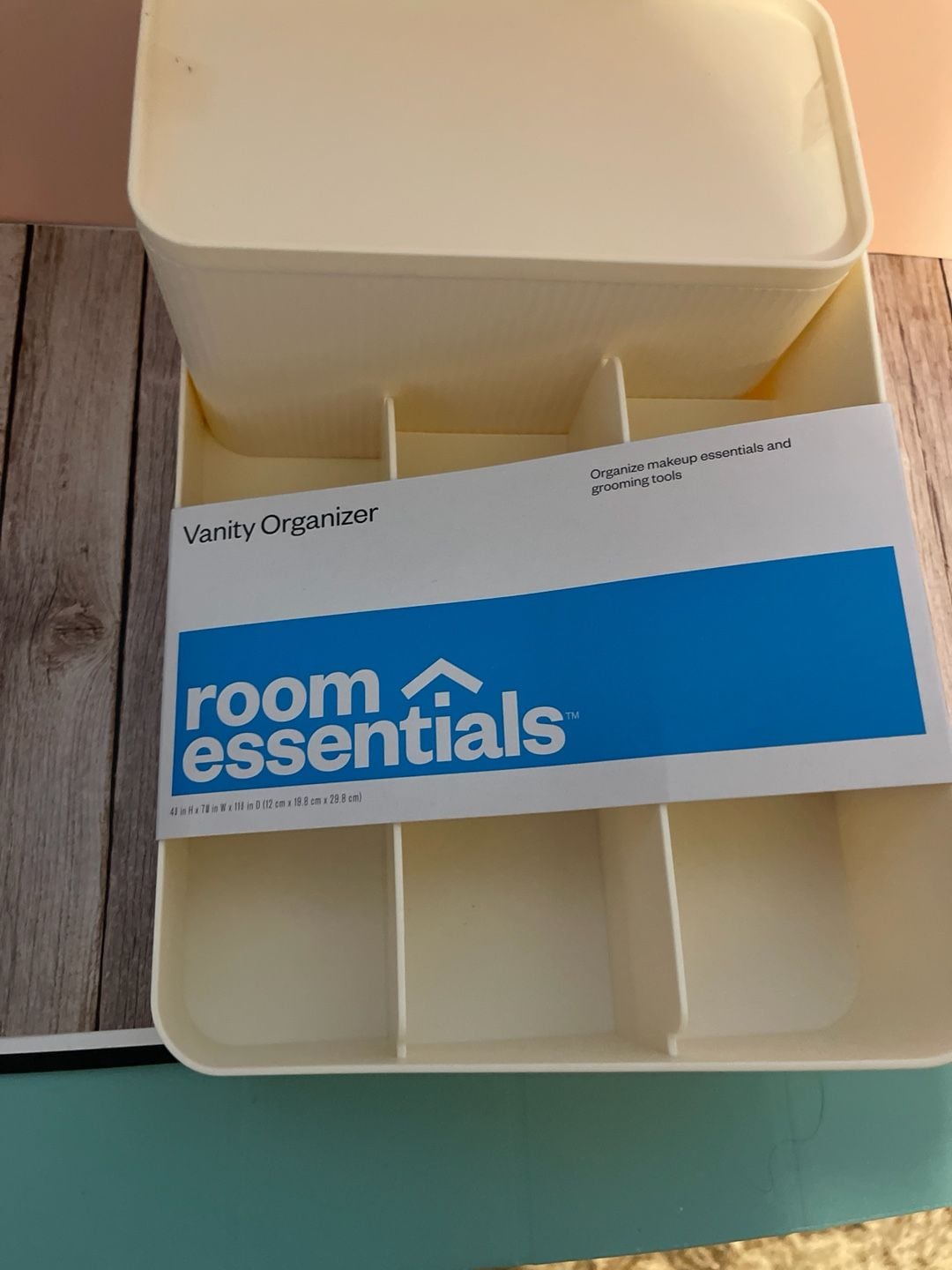 Room Essentials Cream Vanity Organizer, 4.7" x 7.8" x 11.8" 2