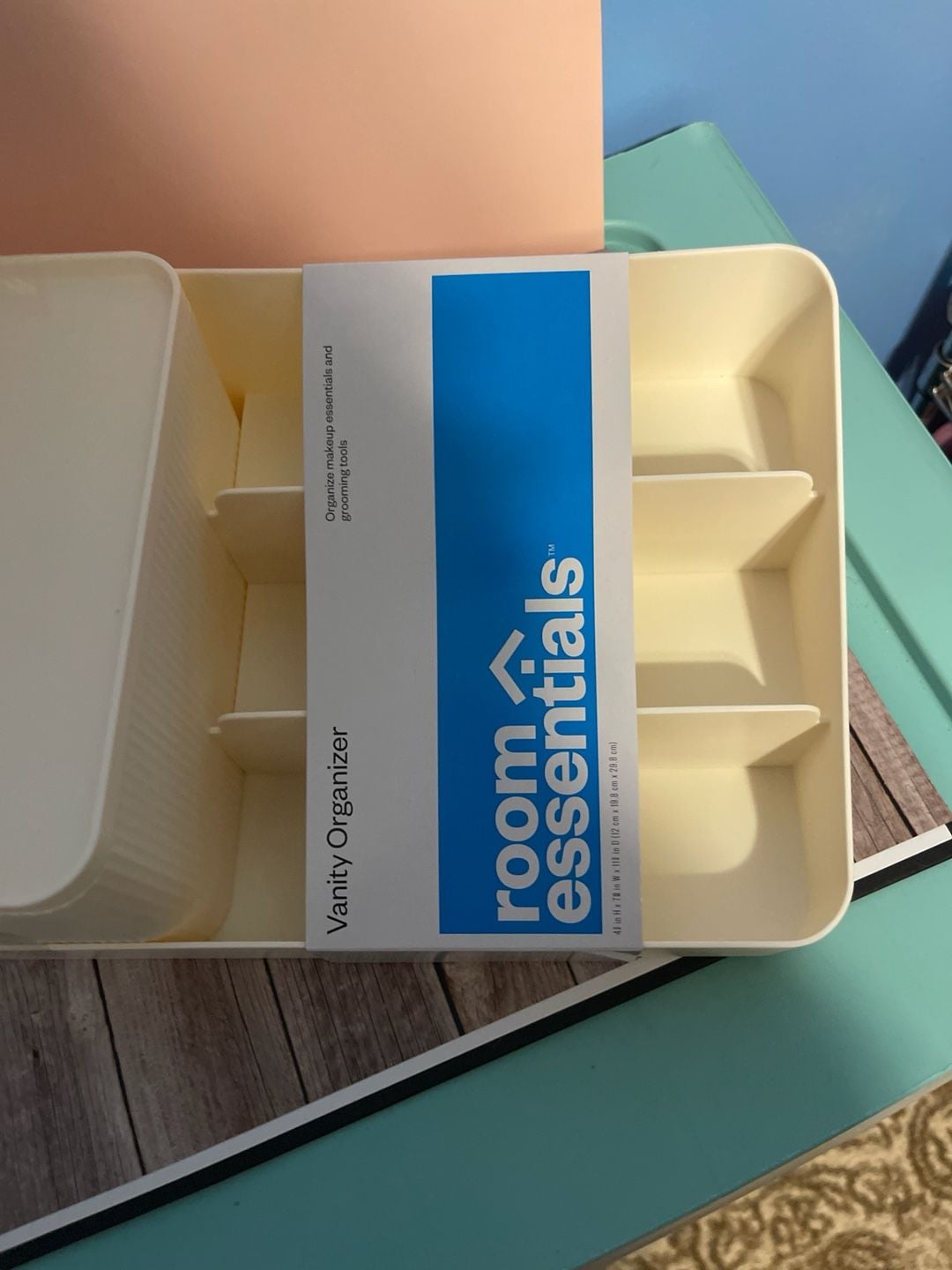 Room Essentials Cream Vanity Organizer, 4.7" x 7.8" x 11.8" 5