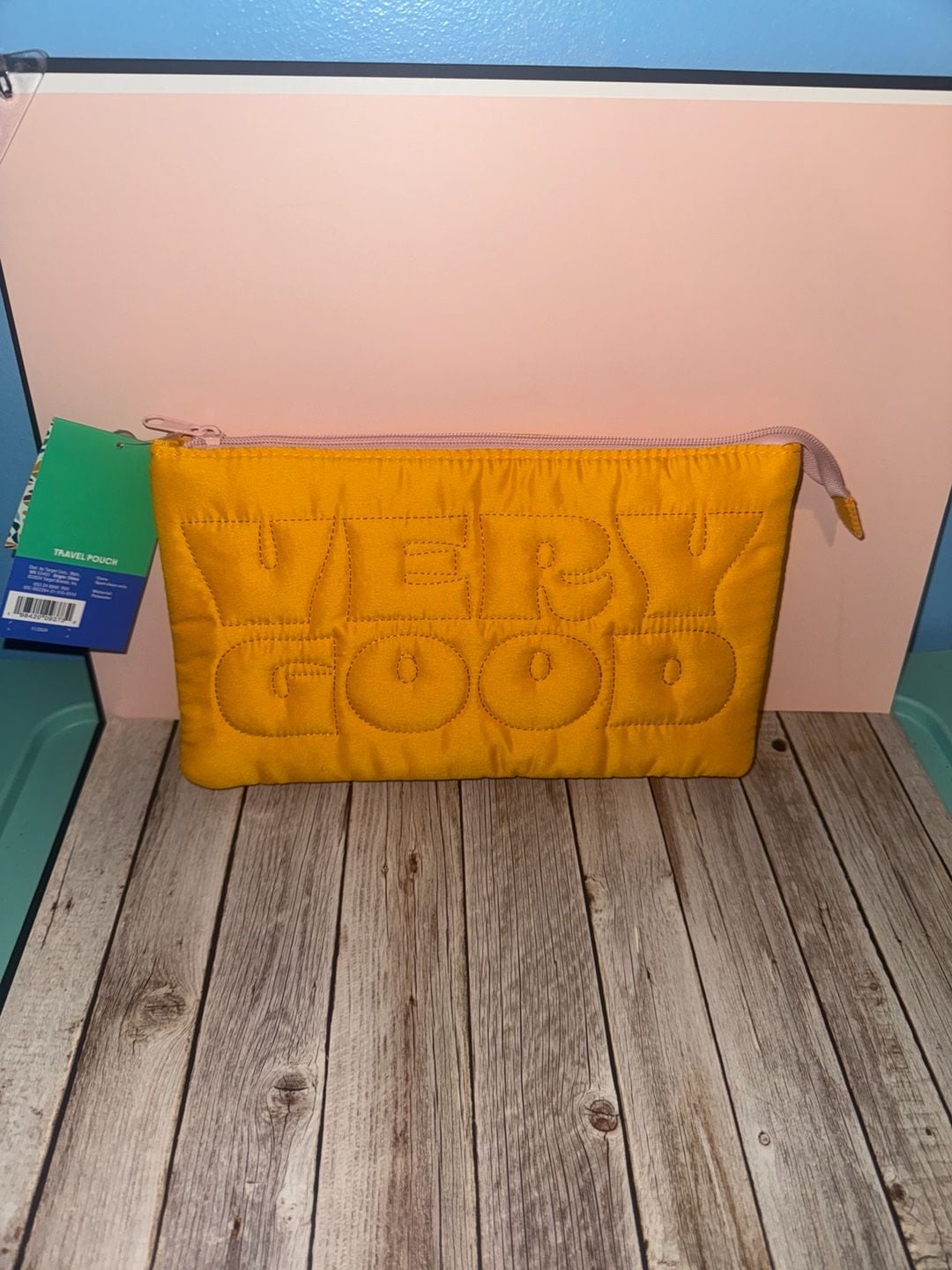 Tabitha Brown for Target Yellow Quilted "VERY GOOD" Travel Pouch 2