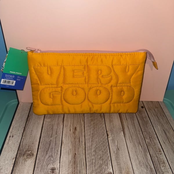 Tabitha Brown for Target Yellow Quilted "VERY GOOD" Travel Pouch