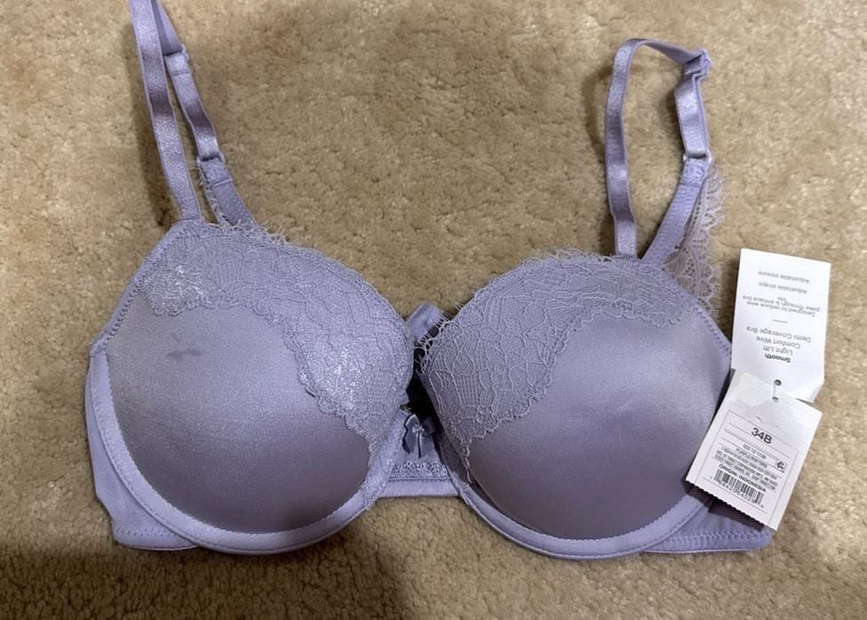 Auden Smooth Light Lift Comfort Wire Demi Coverage Bra, Purple Lace, 34B
C7 1