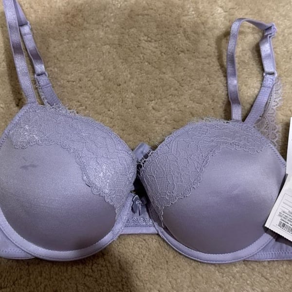 Auden Smooth Light Lift Comfort Wire Demi Coverage Bra, Purple Lace, 34B
C7