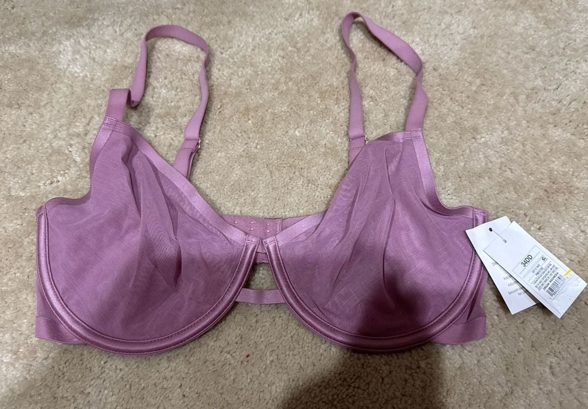 Auden Women's Mesh Unlined Demi Bra Mauve 34DD
C7 1