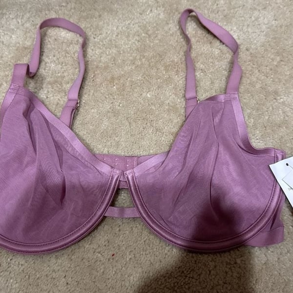 Auden Women's Mesh Unlined Demi Bra Mauve 34DD
C7