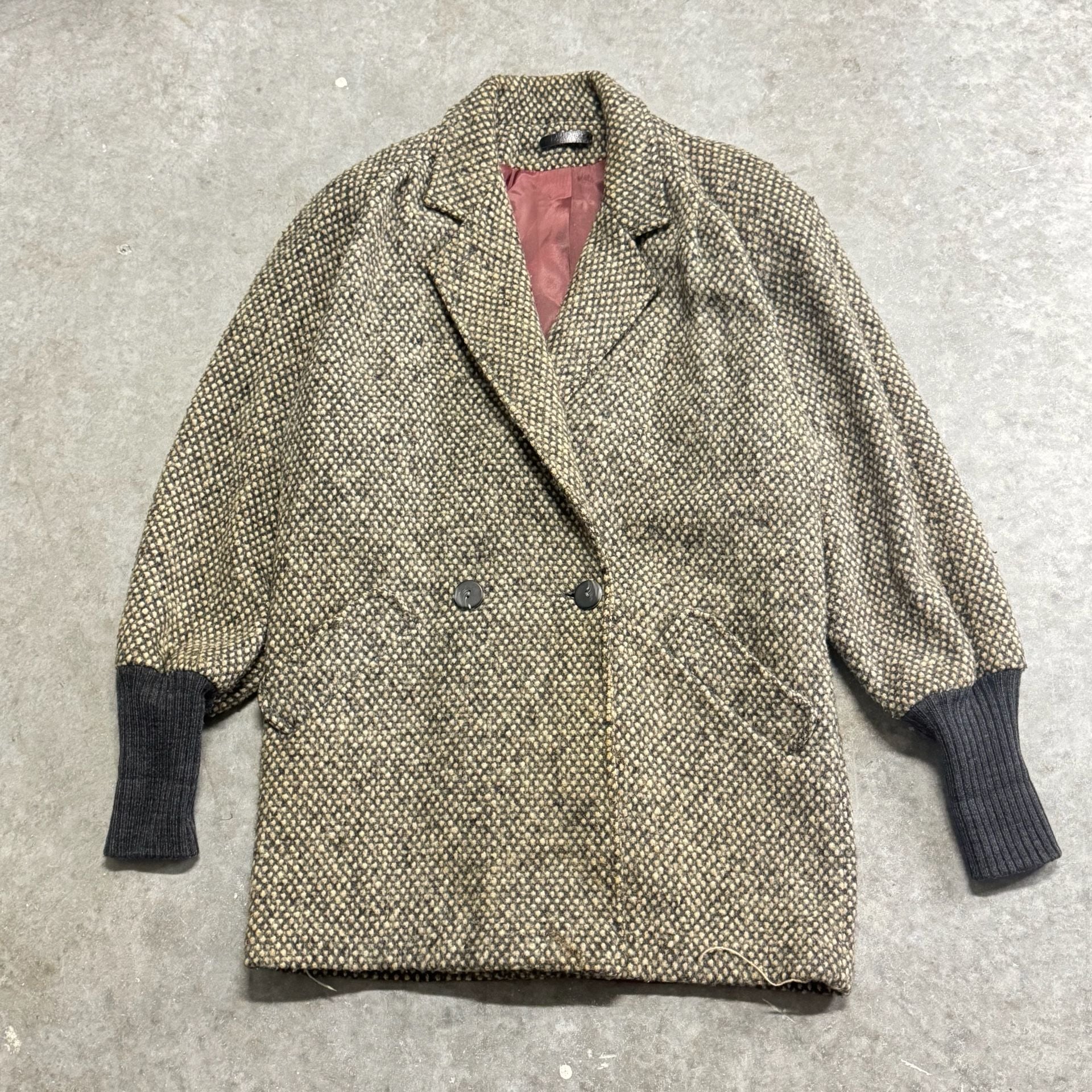 Vintage Donnybrook Union Made Overcoat Balloon Sleeves and Knit Cuffs 2
