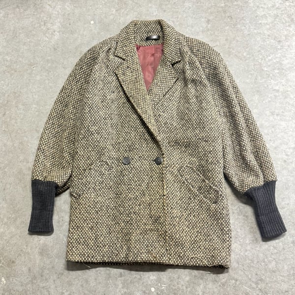 Vintage Donnybrook Union Made Overcoat Balloon Sleeves and Knit Cuffs