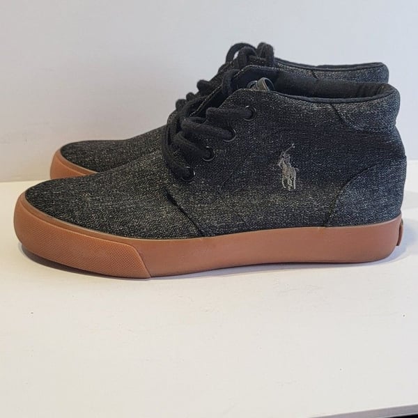 Polo Ralph Lauren Faxon Mid Black Canvas Gum Sole Sneakers
