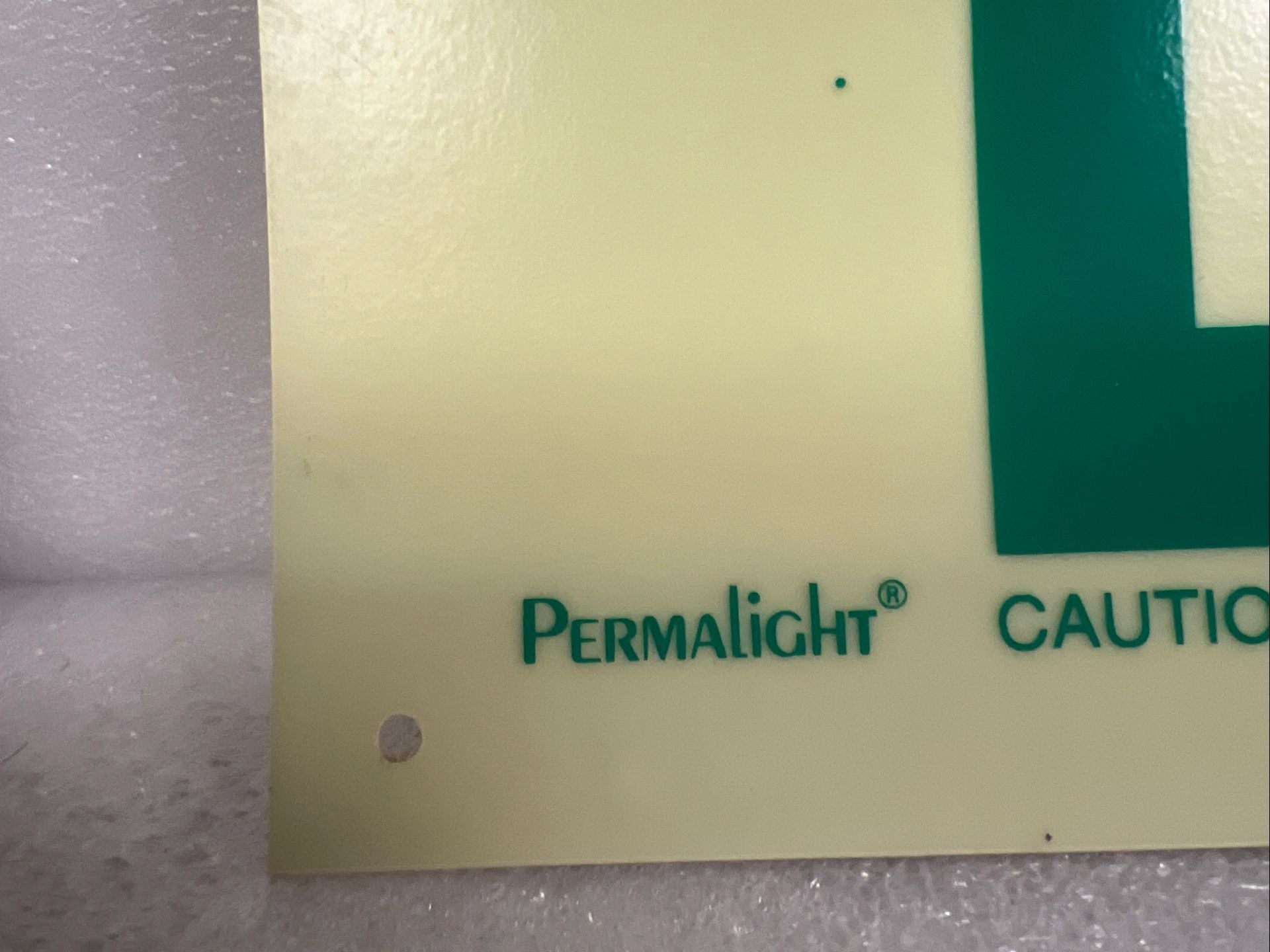 American PERMALIGHT UL924/RG Photoluminescent Green Exit Sign 50ft Viewing Distance 7