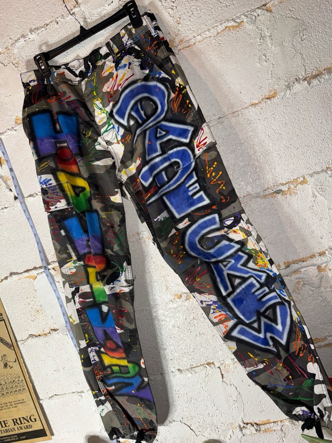 Bad Crew Custom Airbrushed Graffiti Camouflage Cargo Pants 3