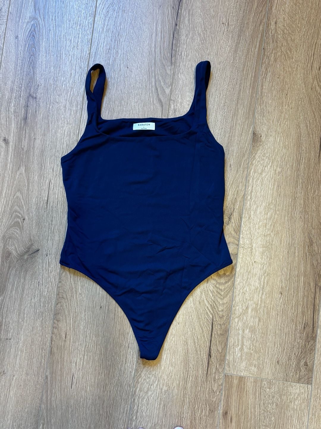 Babaton Contour Squareneck Bodysuit Navy Blue Size L 2