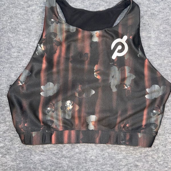 Peloton Show Up Floral High Neck Sports Bra, Size S