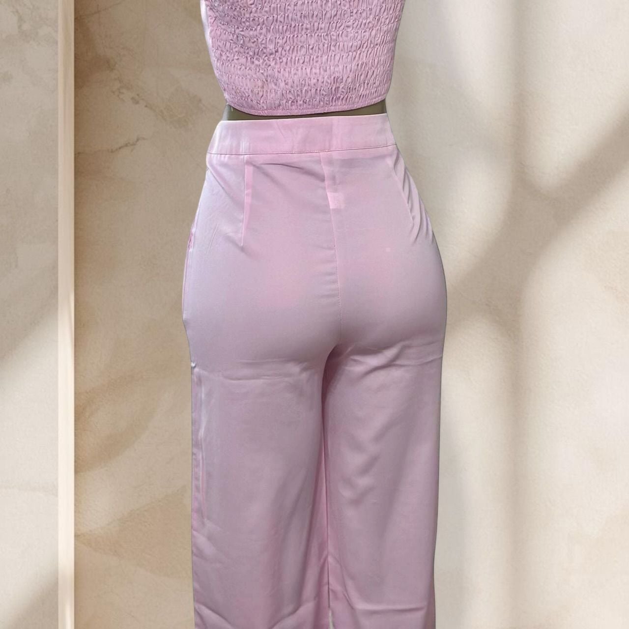 Pink Two Piece Set – Crop Top & High Waisted Pants Soft Girl Chic Outfit ✧ L 4