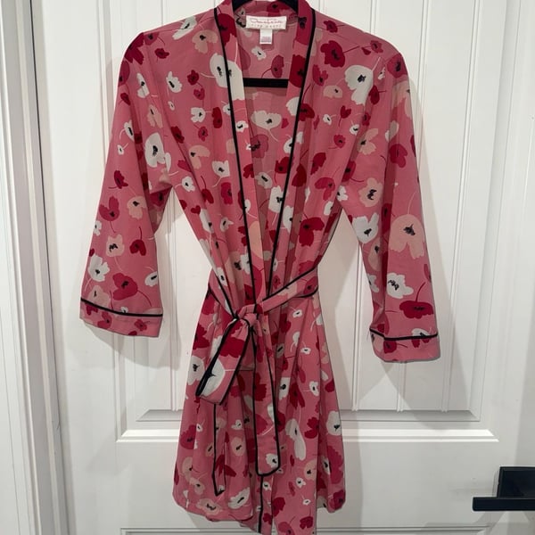 Oscar de la Renta Pink Label Pink Floral Short Robe Size XS/S