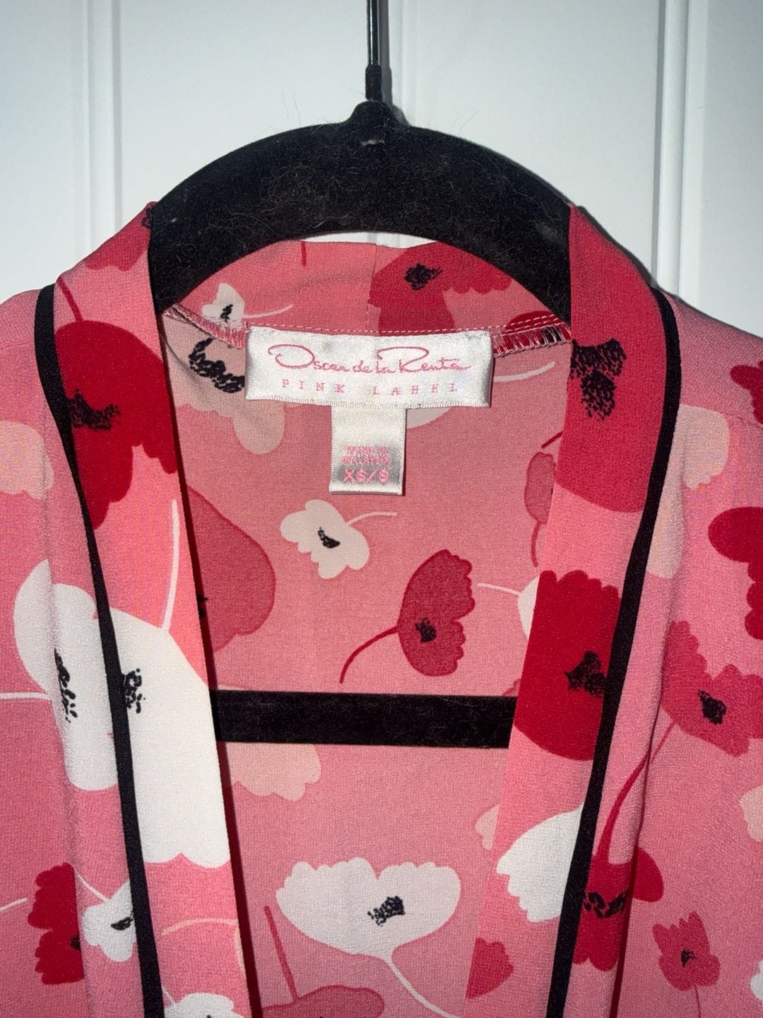 Oscar de la Renta Pink Label Pink Floral Short Robe Size XS/S 2