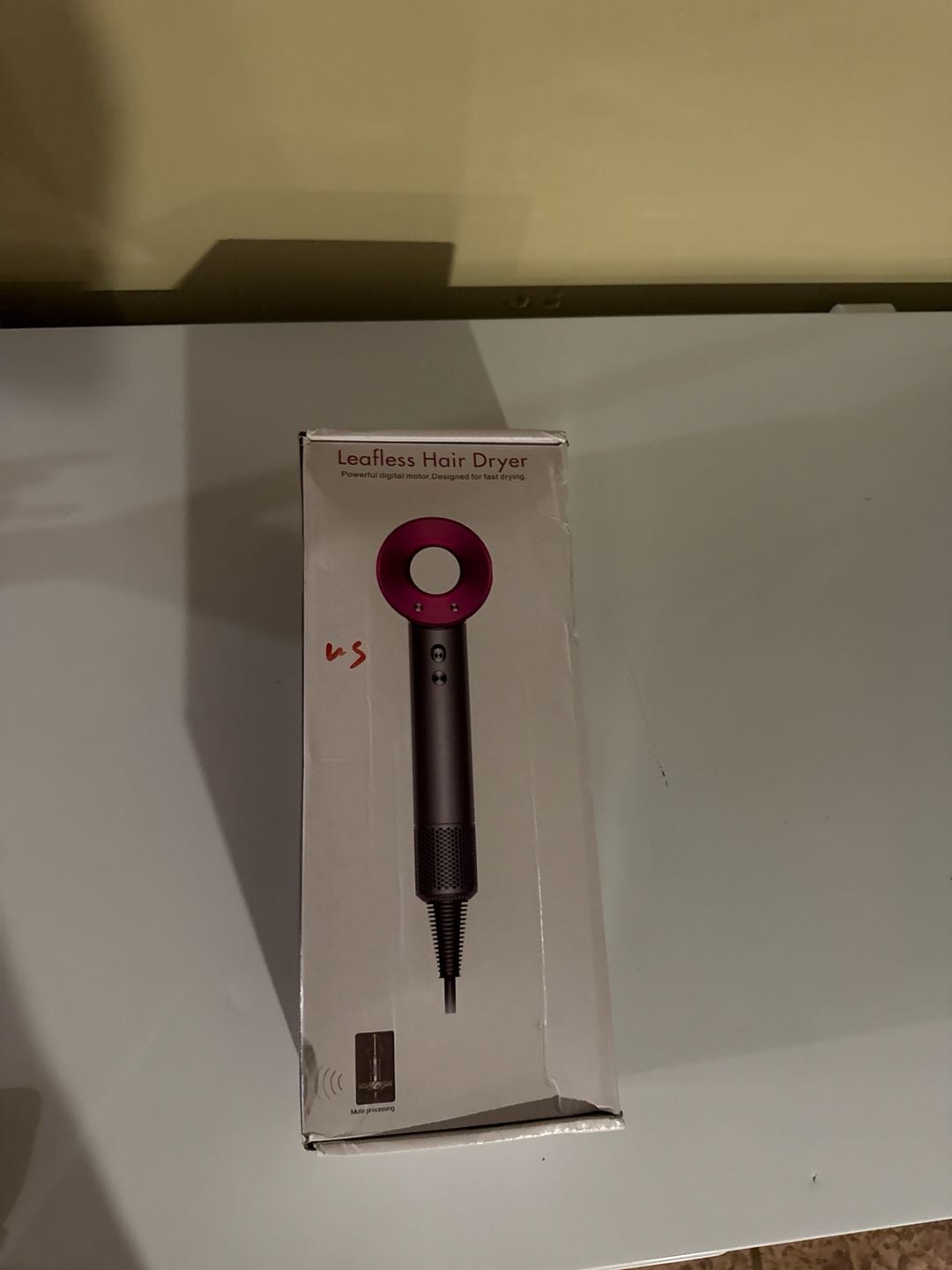 Generic Leafless High-Speed Hair Dryer with Attachments - Pink/Grey 1