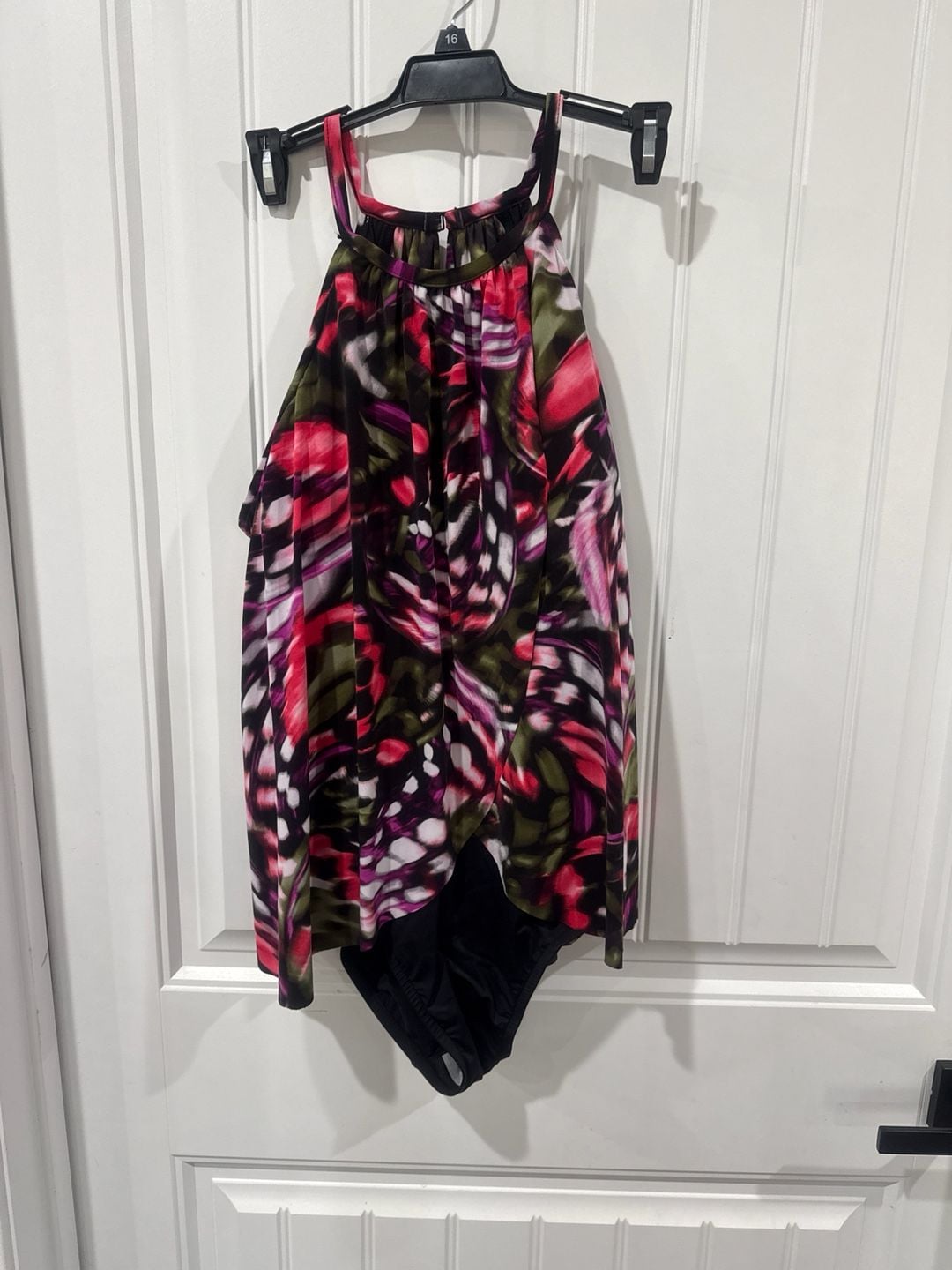 Magicsuit Aubrey Flutter One Piece Swimsuit Size 16 Floral Halter 2
