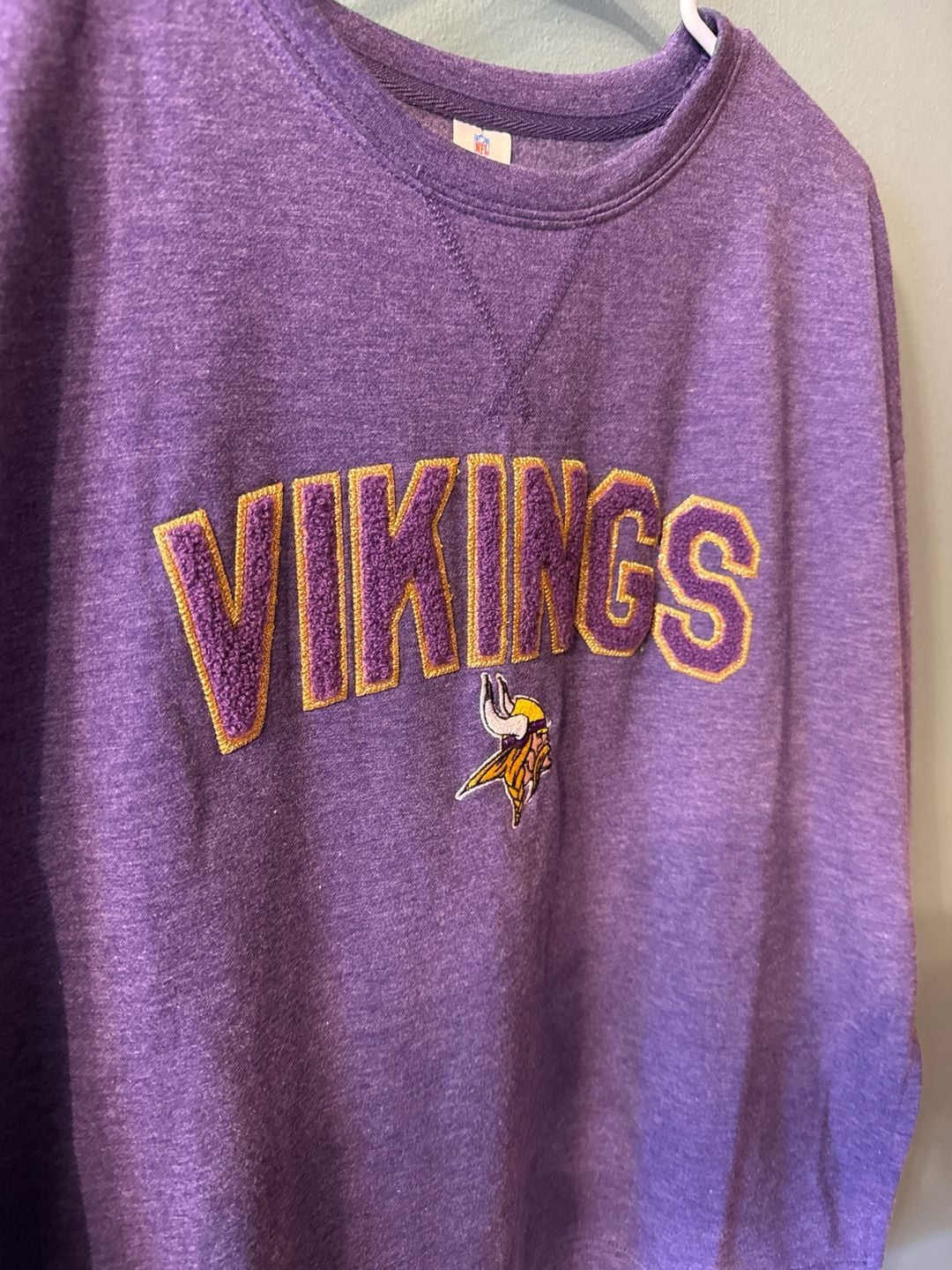 NFL Team Apparel Minnesota Vikings Women's Purple Sleepwear Sweatshirt, Size M 2