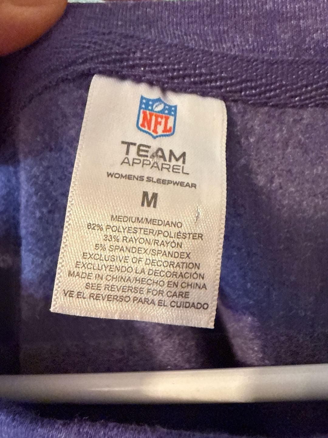 NFL Team Apparel Minnesota Vikings Women's Purple Sleepwear Sweatshirt, Size M 4
