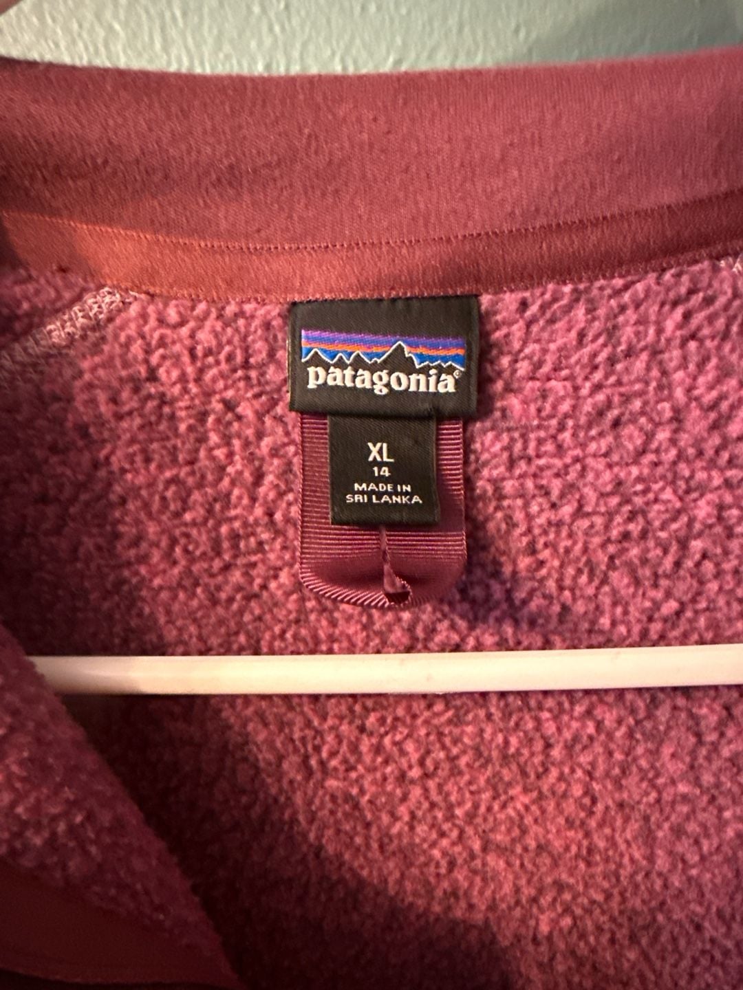 Patagonia Girls Purple Sweater 1/4 Zip Fleece Pullover Size XL 14 4