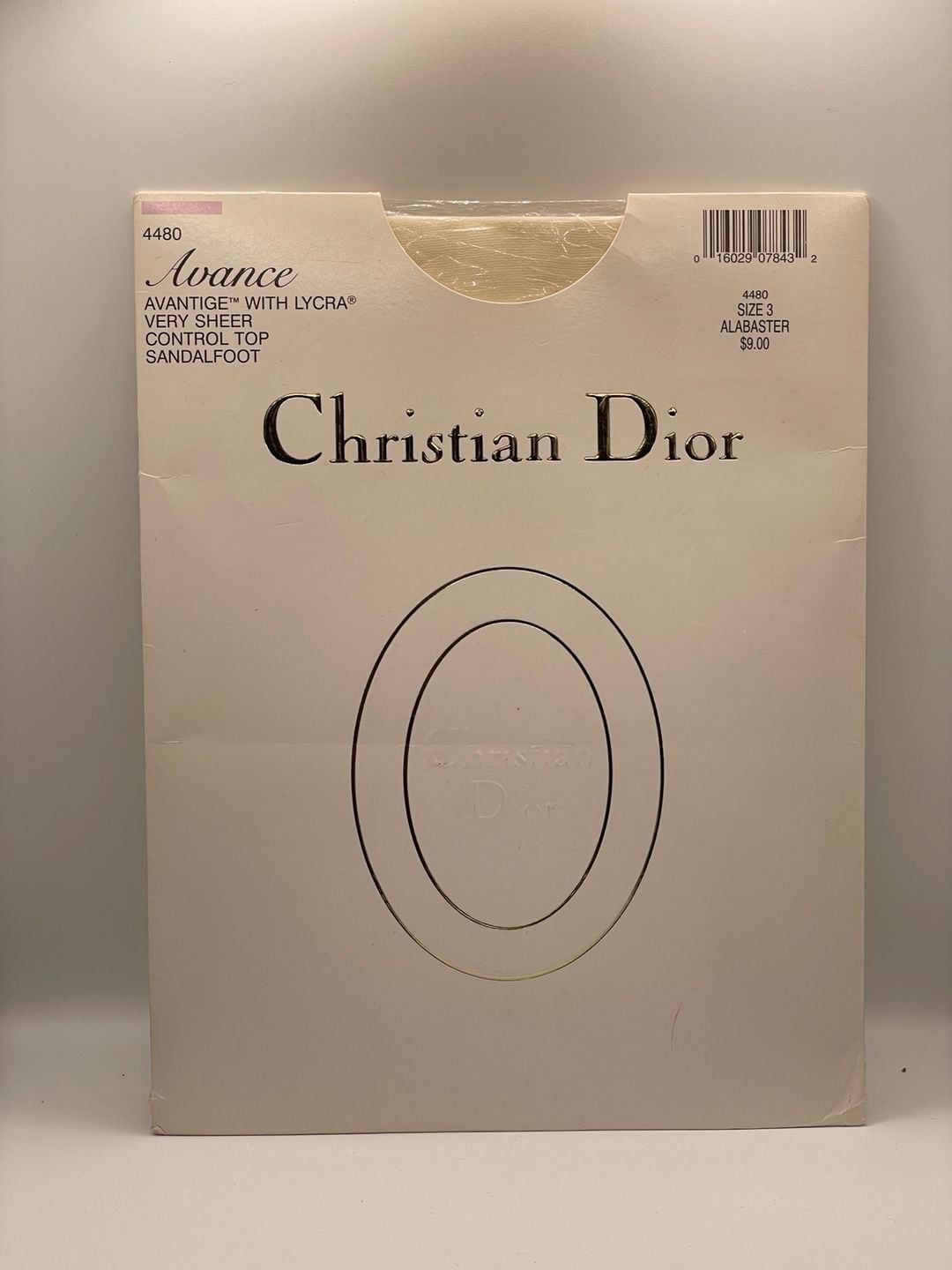 Vintage Christian Dior Avance Very Sheer Control Top Pantyhose Alabaster Size 3 1