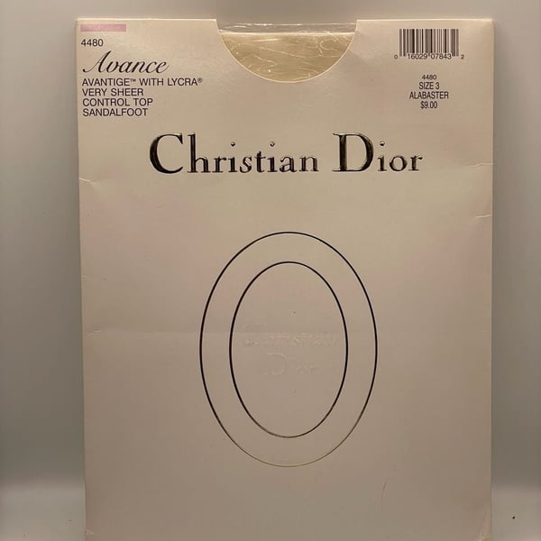Vintage Christian Dior Avance Very Sheer Control Top Pantyhose Alabaster Size 3