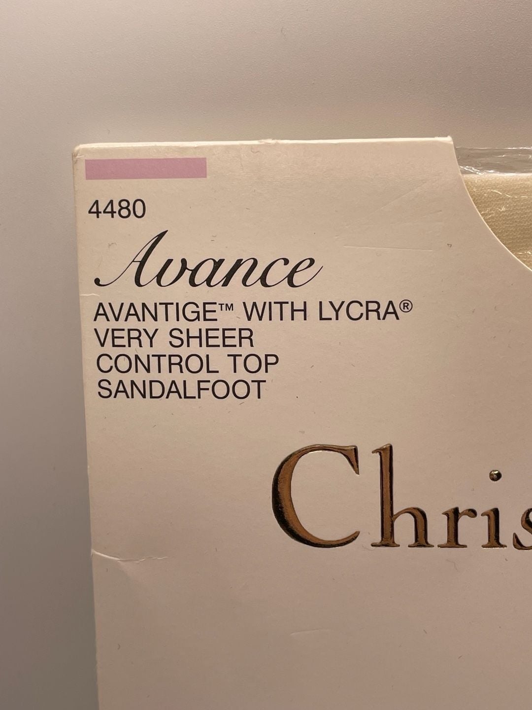 Vintage Christian Dior Avance Very Sheer Control Top Pantyhose Alabaster Size 3 3