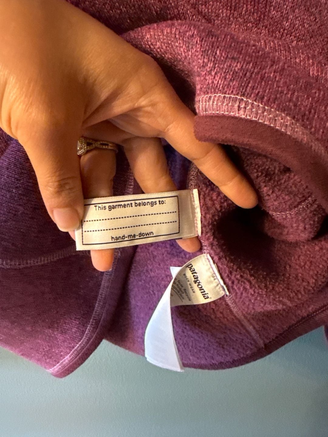 Patagonia Girls Purple Sweater 1/4 Zip Fleece Pullover Size XL 14 6