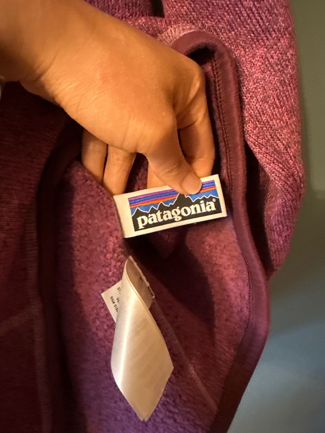 Patagonia Girls Purple Sweater 1/4 Zip Fleece Pullover Size XL 14 7