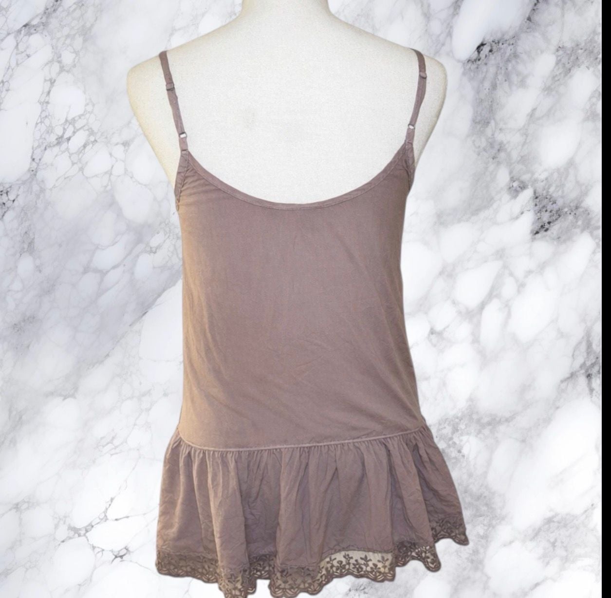 BP. Nordstrom Mauve Lace Trim Peplum Camisole Tank Top Size S 5