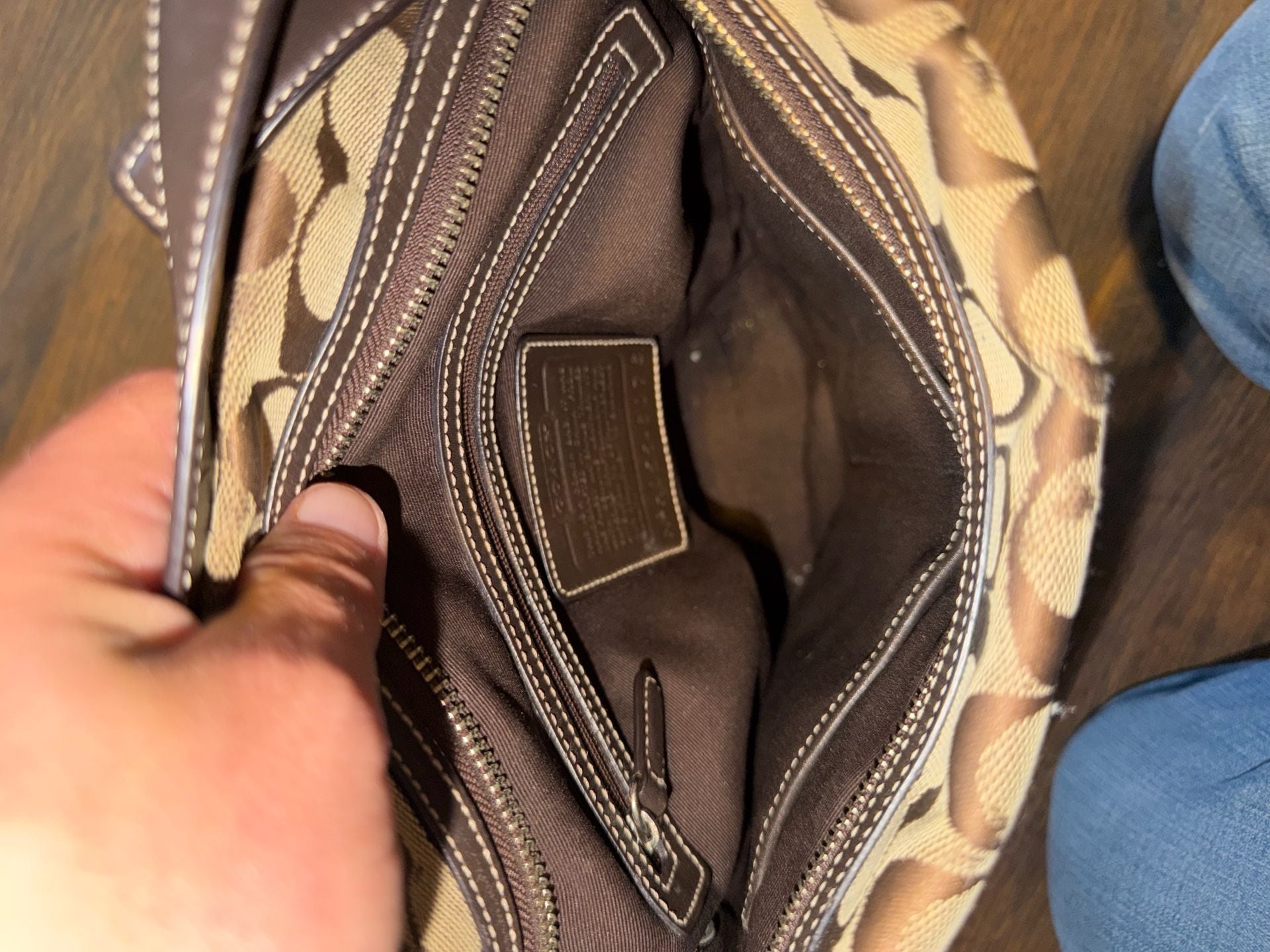 Coach Vintage Signature Canvas Crossbody Bag Brown Tan 6076 4
