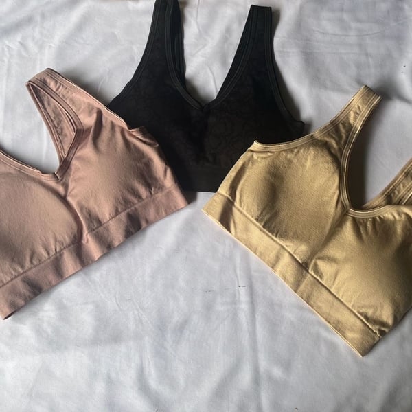 AnyBody Seamless Padded Bralettes Set of 3, Size Small