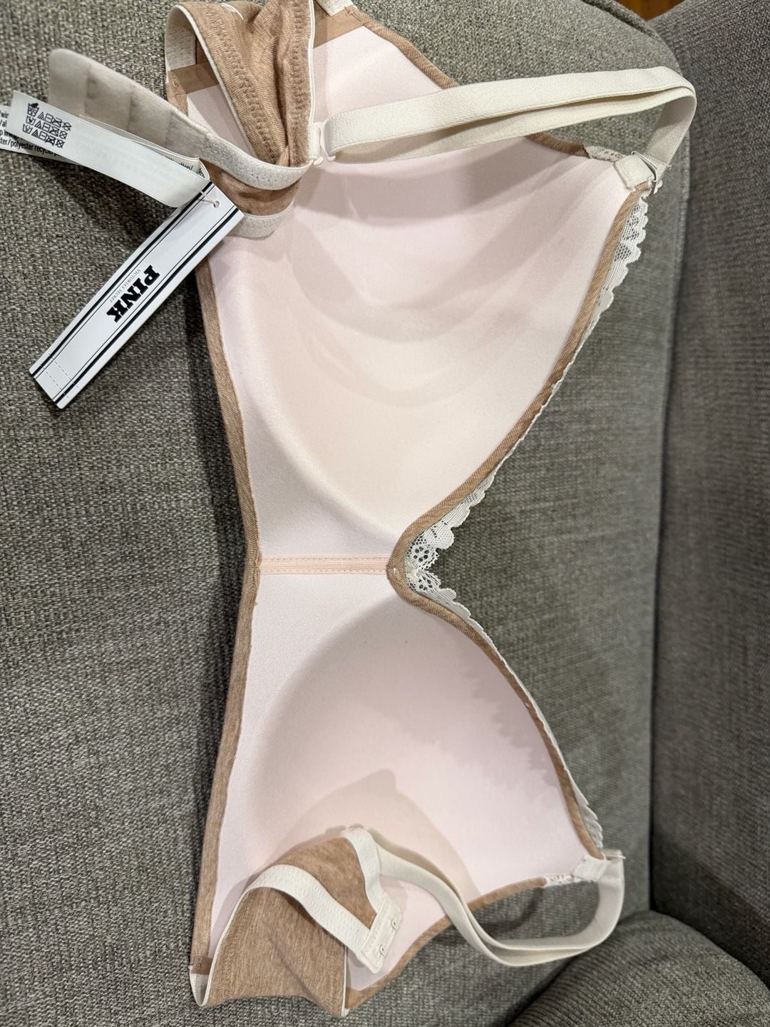 PINK Victoria's Secret’s Lightly Lined Wireless Bra with Lace Trim, 36D 4