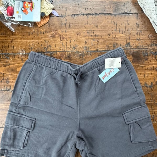 Cat & Jack Boys' Pull-On Cargo Sweat Shorts, Charcoal, Size XXL (16/18) Husky
