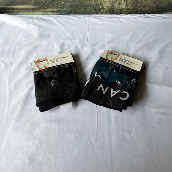 American Eagle Flex Boxer Brief 6" Inseam Size S Dinosaur & Moon Print 2-Pack