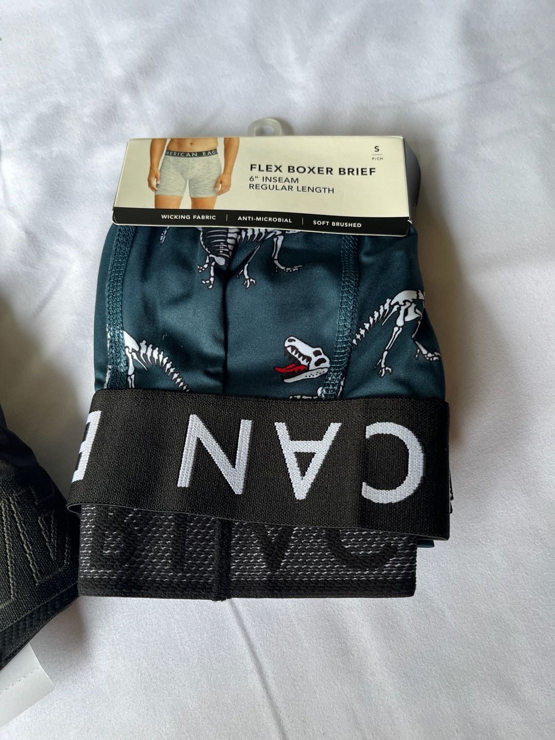 American Eagle Flex Boxer Brief 6" Inseam Size S Dinosaur & Moon Print 2-Pack 4