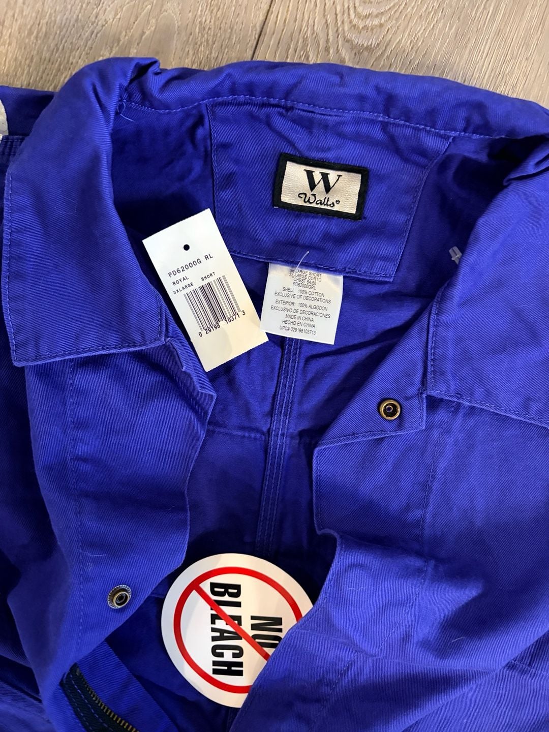 NEW Walls Royal Blue Reflective 100% Cotton Coveralls, Size 3XL Short PD62000G RL 3