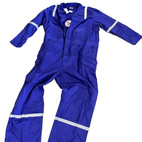 NEW Walls Royal Blue Reflective 100% Cotton Coveralls, Size 3XL Short PD62000G RL