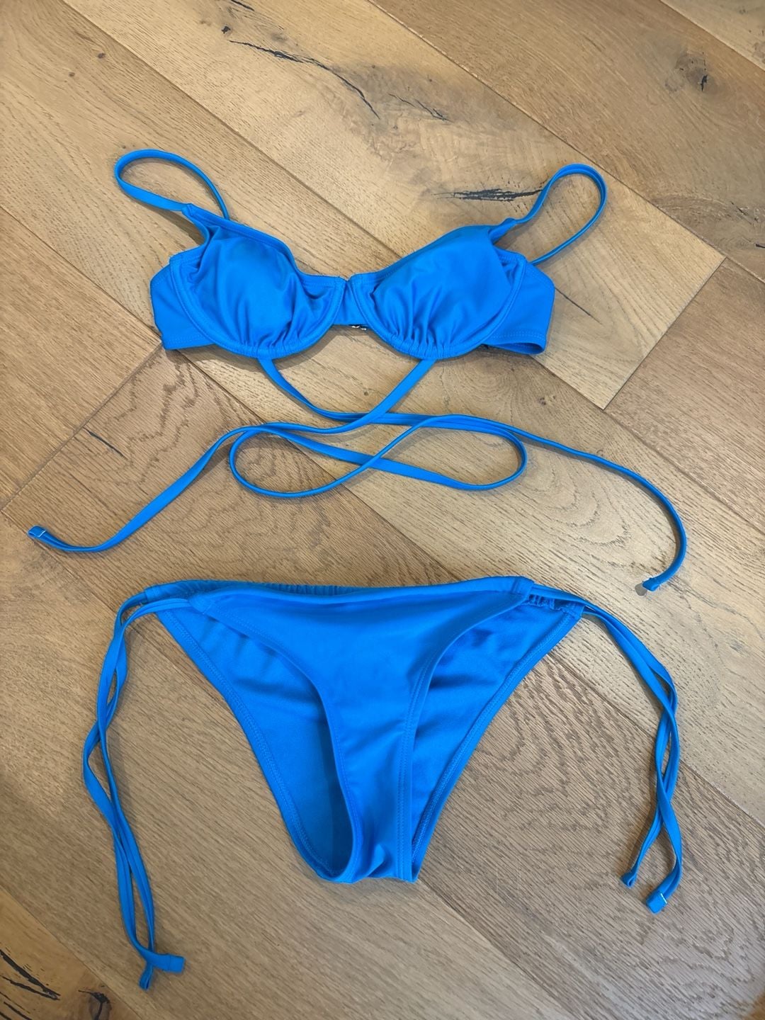 No Boundaries Blue Underwire Wrap Bikini Set Size M (7-9) 1