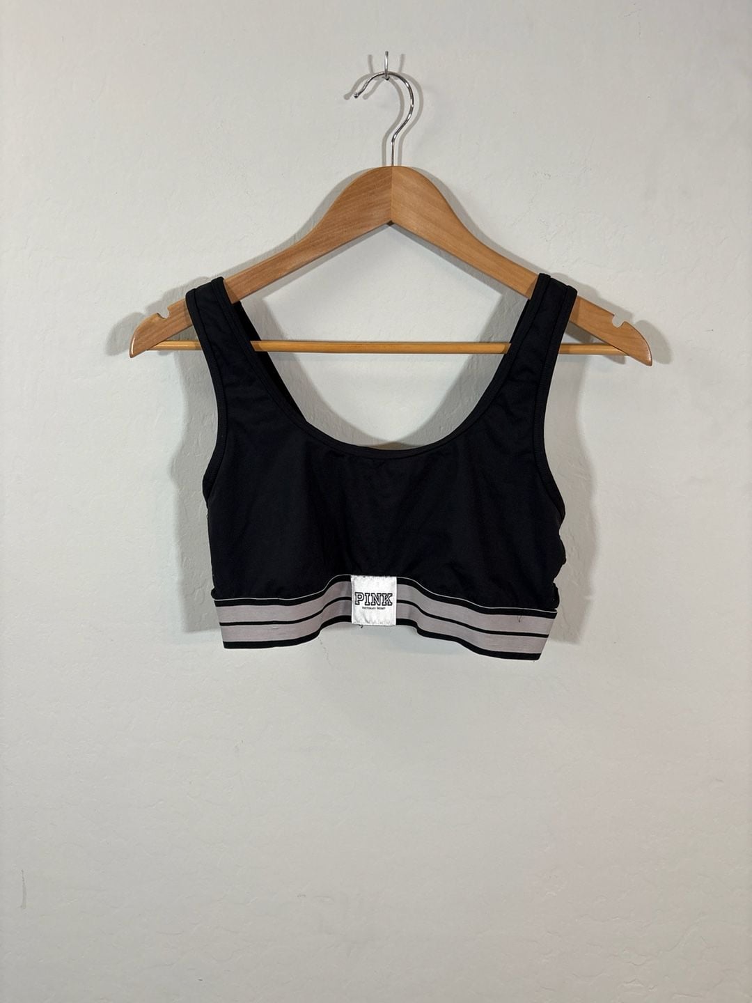 PINK Victoria's Secret Ultimate Unlined Lattice Side Sports Bra Size Large 1